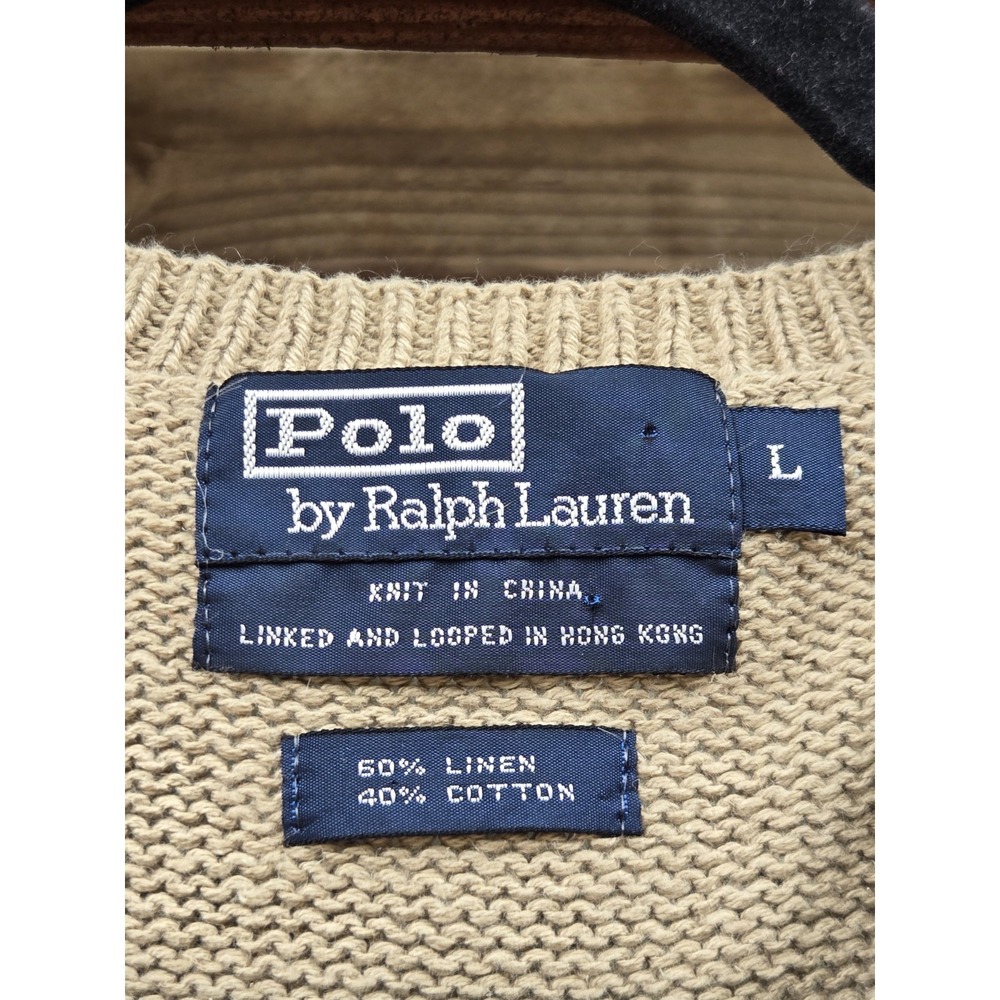2 Vintage Polo Ralph Lauren Knit GOLF Sweater Vest Linen Cotton Men's Large - Picture 4 of 13